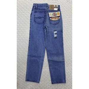NWT Attrak Jeans Mens Tag 28x30 Approx 24x29 Blue Denim Straight Leg Zipper FLY